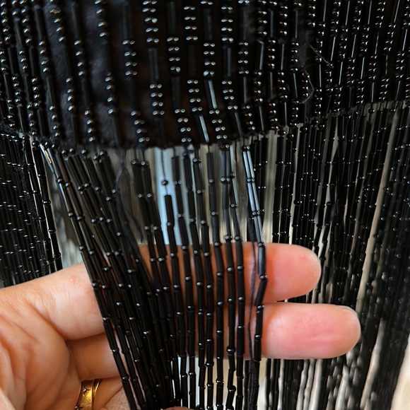 Black shift dress with fringe beaded hem - Picture 3 of 3